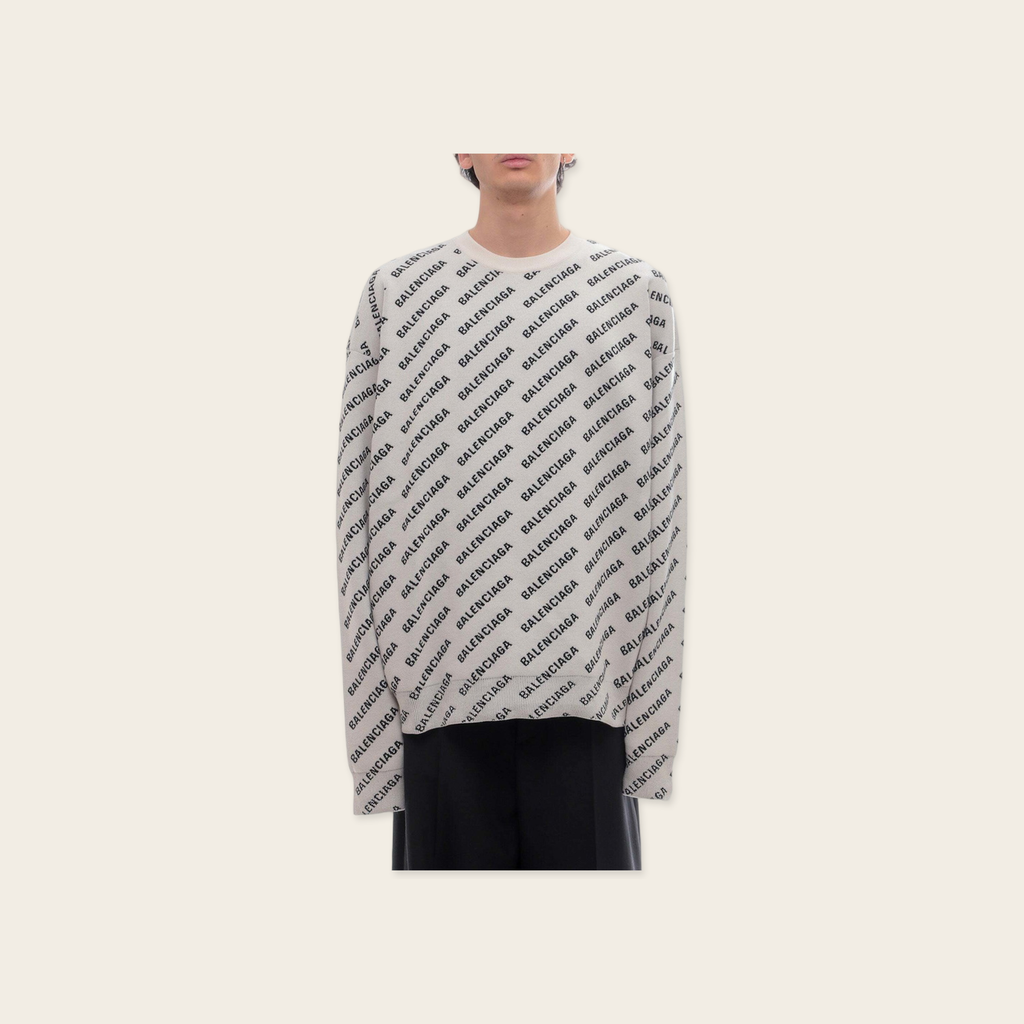 Balenciaga Jacquard all over logo knitwear