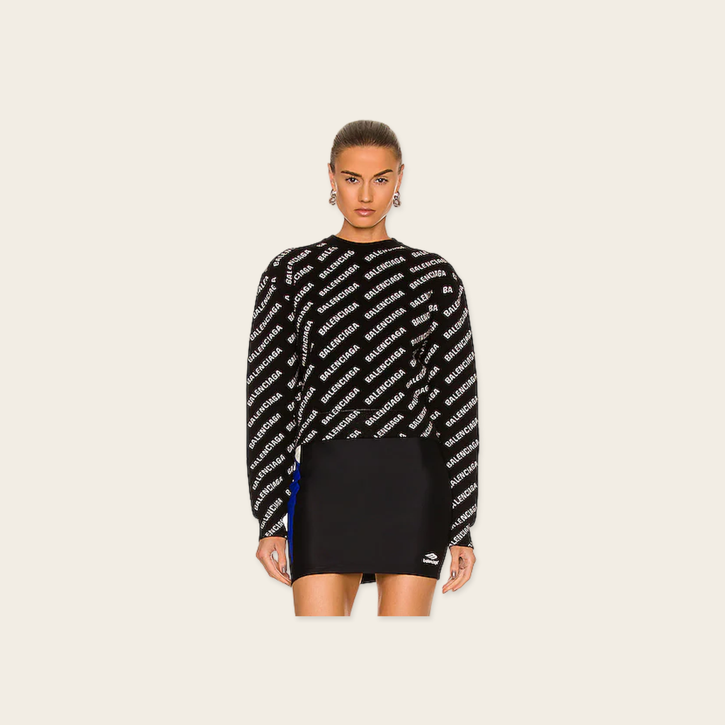 Balenciaga Jacquard all over logo knitwear