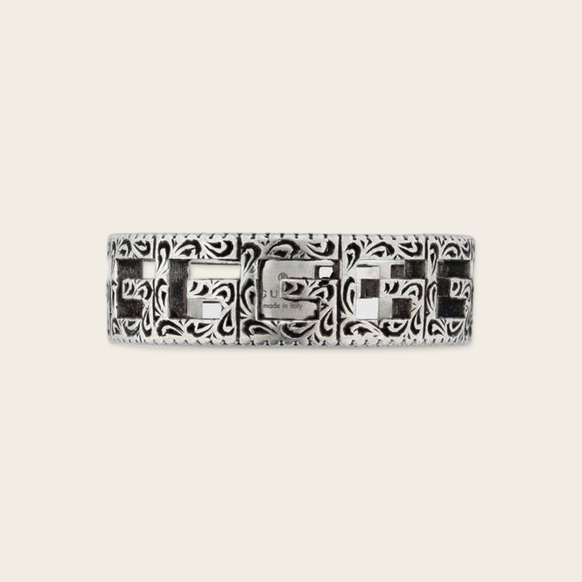 Gucci Silver Ring With Square G