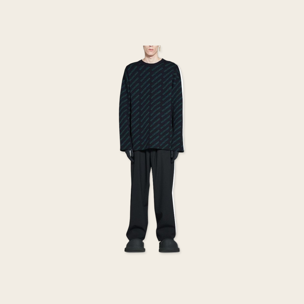 Balenciaga Jacquard all over logo knitwear