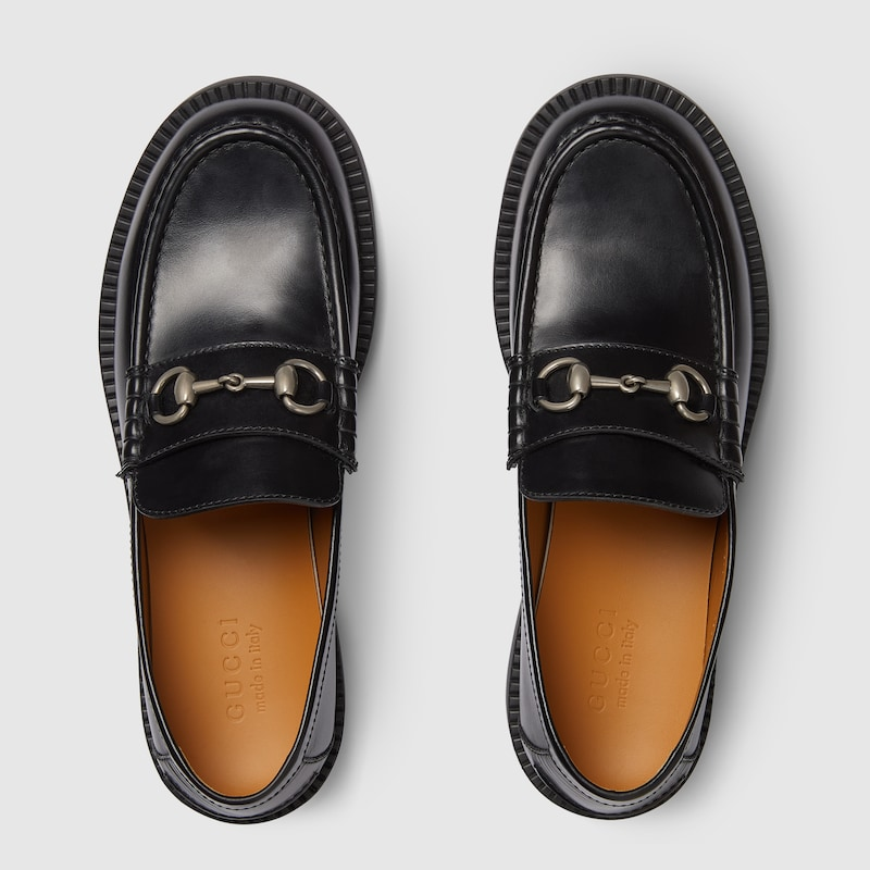 Gucci Horsebit Leather Loafers — Black