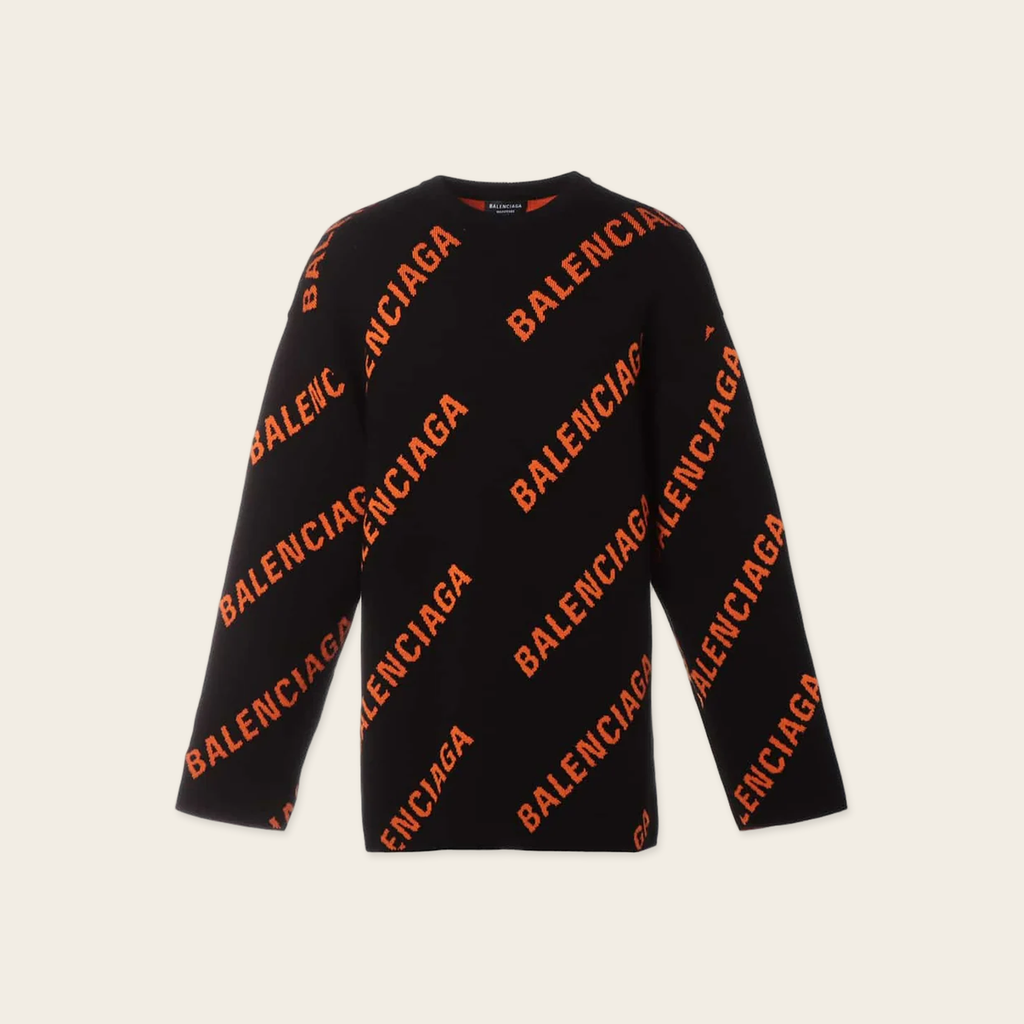 Balenciaga All Over Logo Knitwear