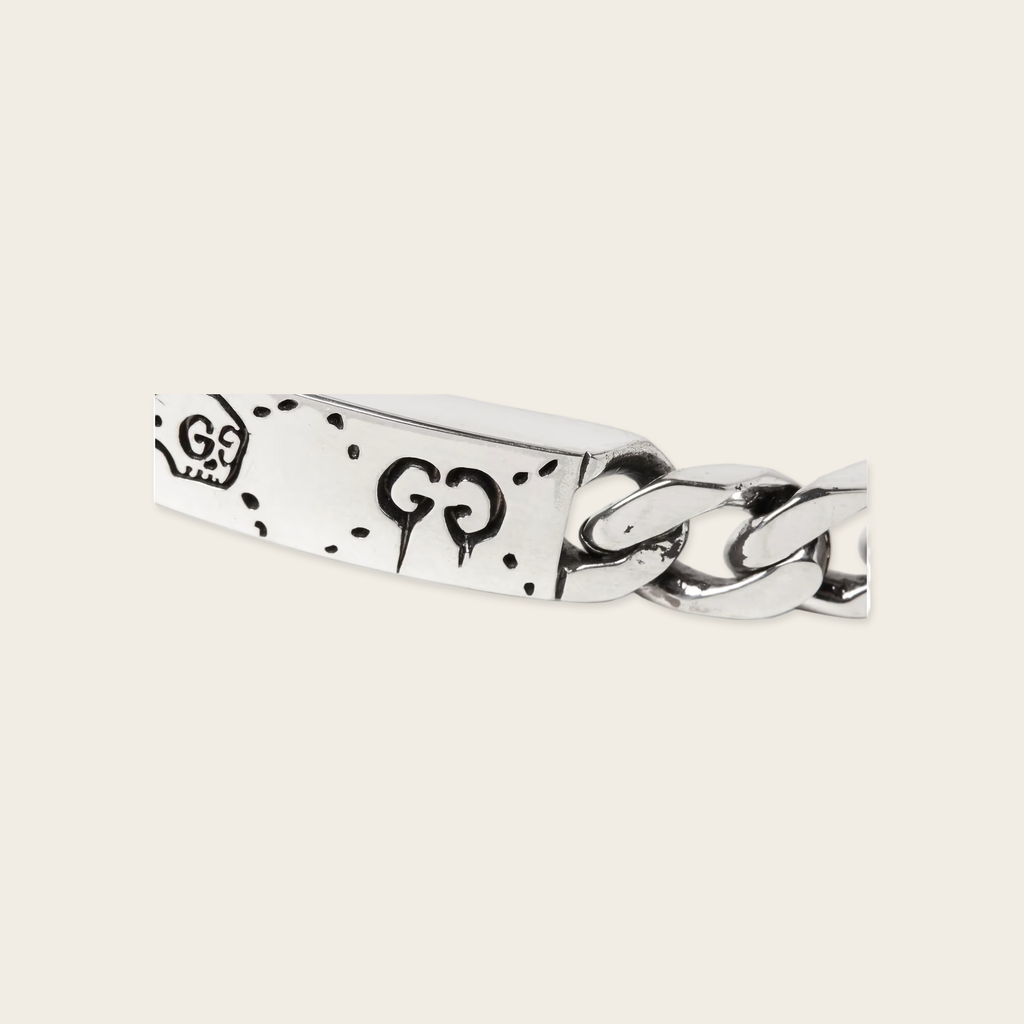 Gucci Ghost Engraved Sterling Silver ID