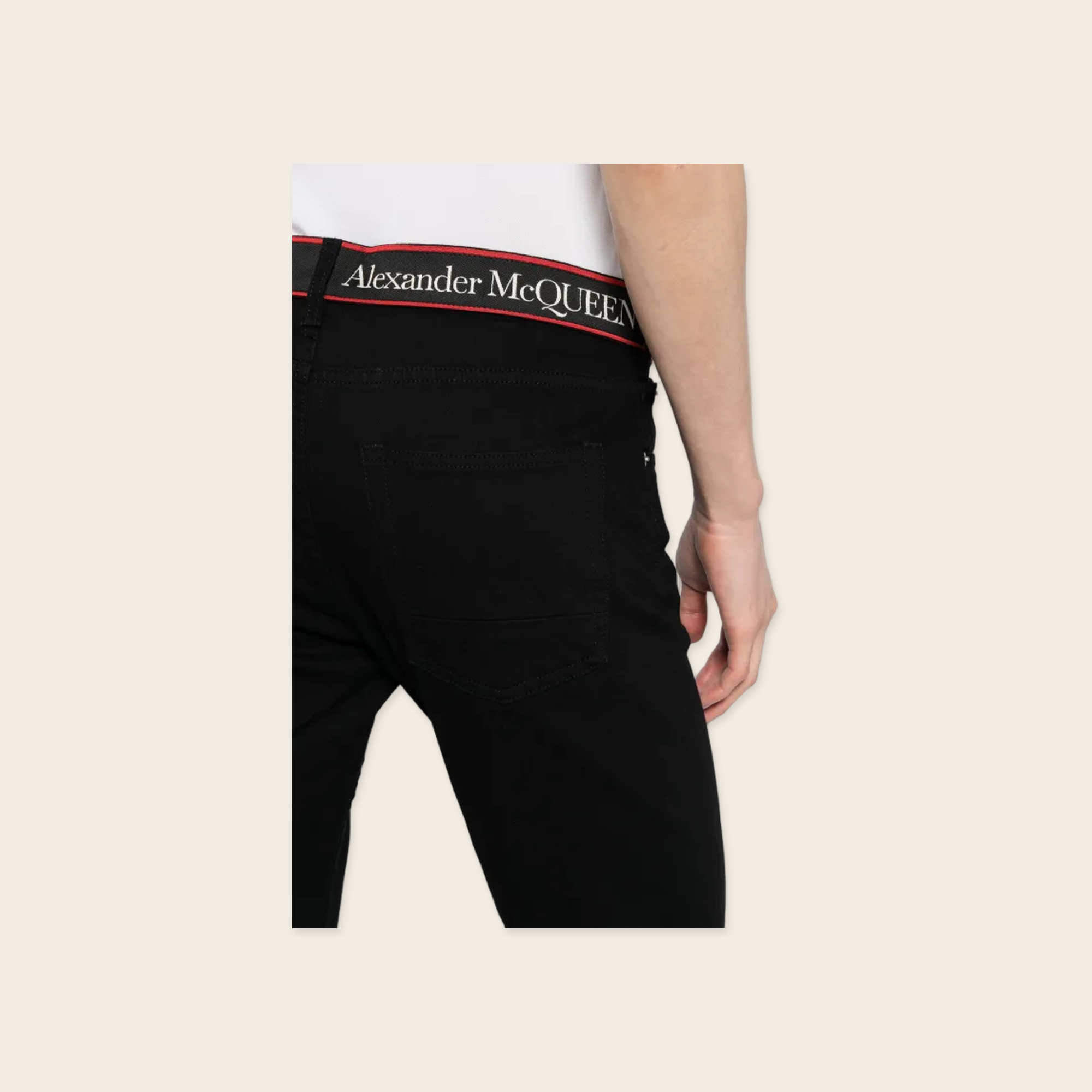 Alexander McQueen Taped Logo Denim