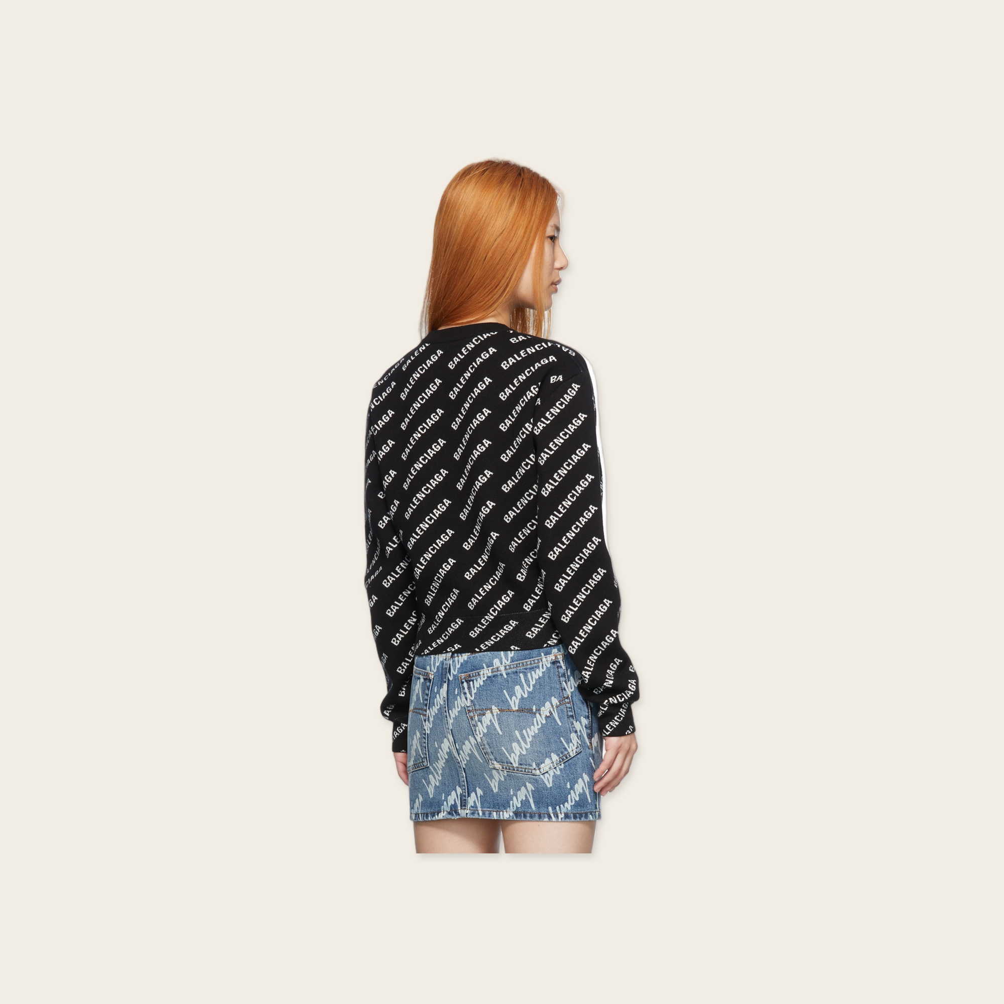 Balenciaga Jacquard all over logo knitwear