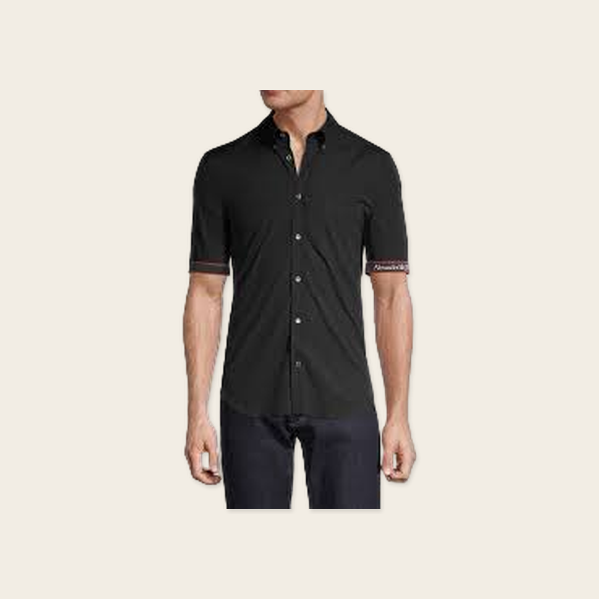 Alexander McQueen Trim Logo Short Sleeves Shirt