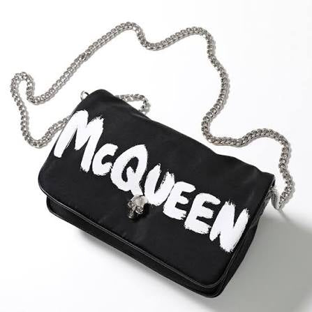McQueen Graffiti Skull Shoulder Bag