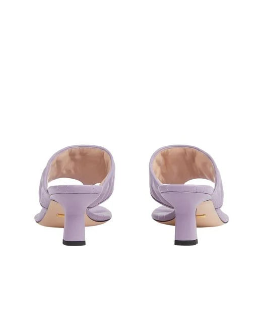 Gucci Heeled Double G Thong Sandals — Lilac