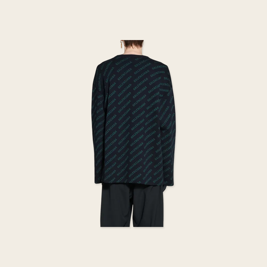 Balenciaga Jacquard all over logo knitwear