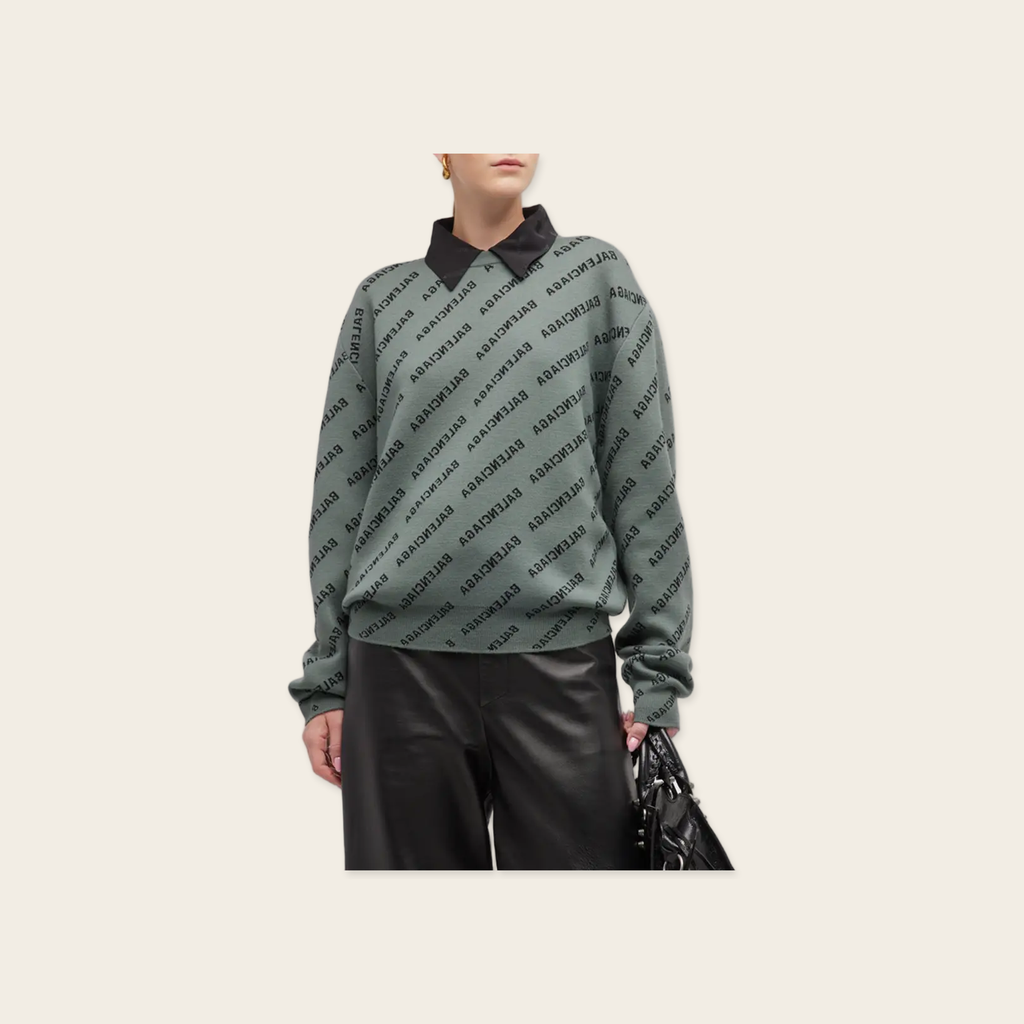Balenciaga Jacquard all over logo knitwear