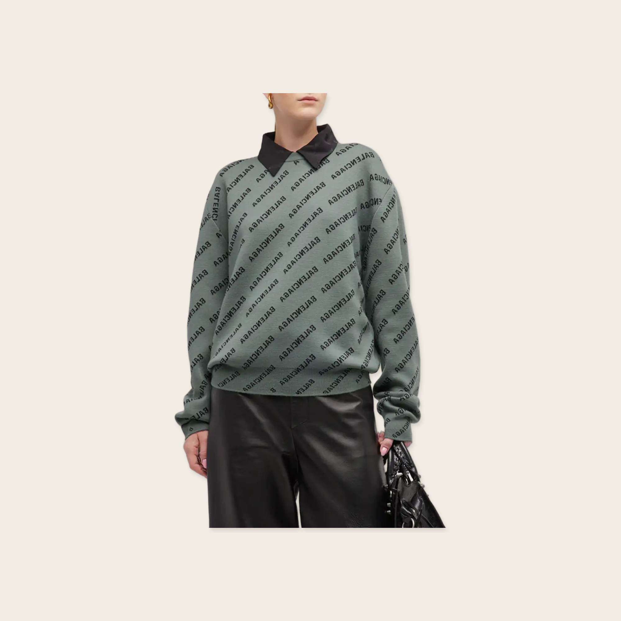 Balenciaga Jacquard all over logo knitwear