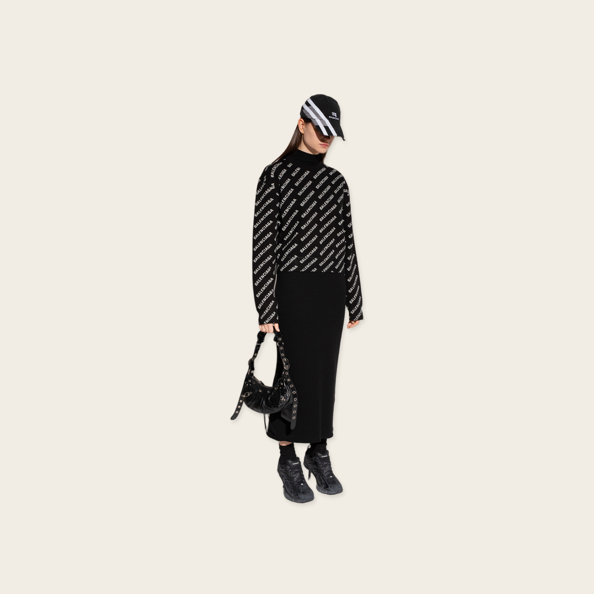 Balenciaga Jacquard all over logo knitwear