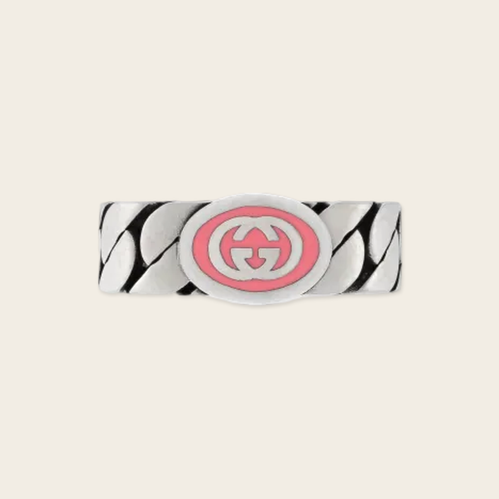 Gucci Interlocking G enamel ring