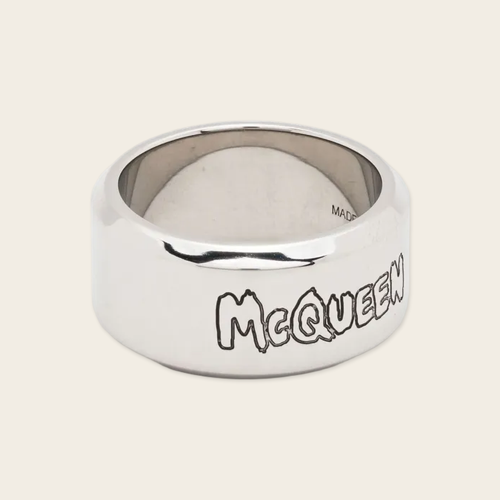 Alexander McQueen Graffiti Logo Ring