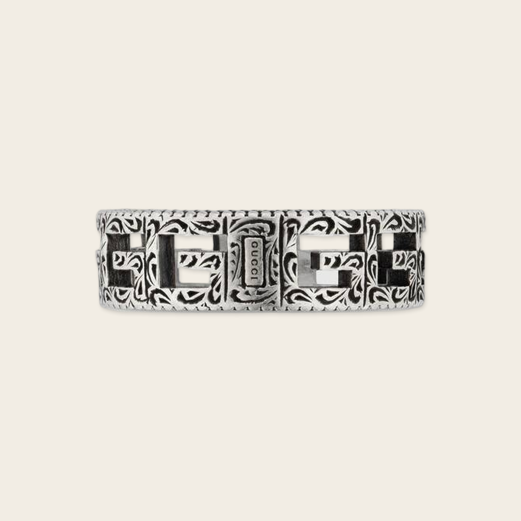 Gucci Silver Ring With Square G