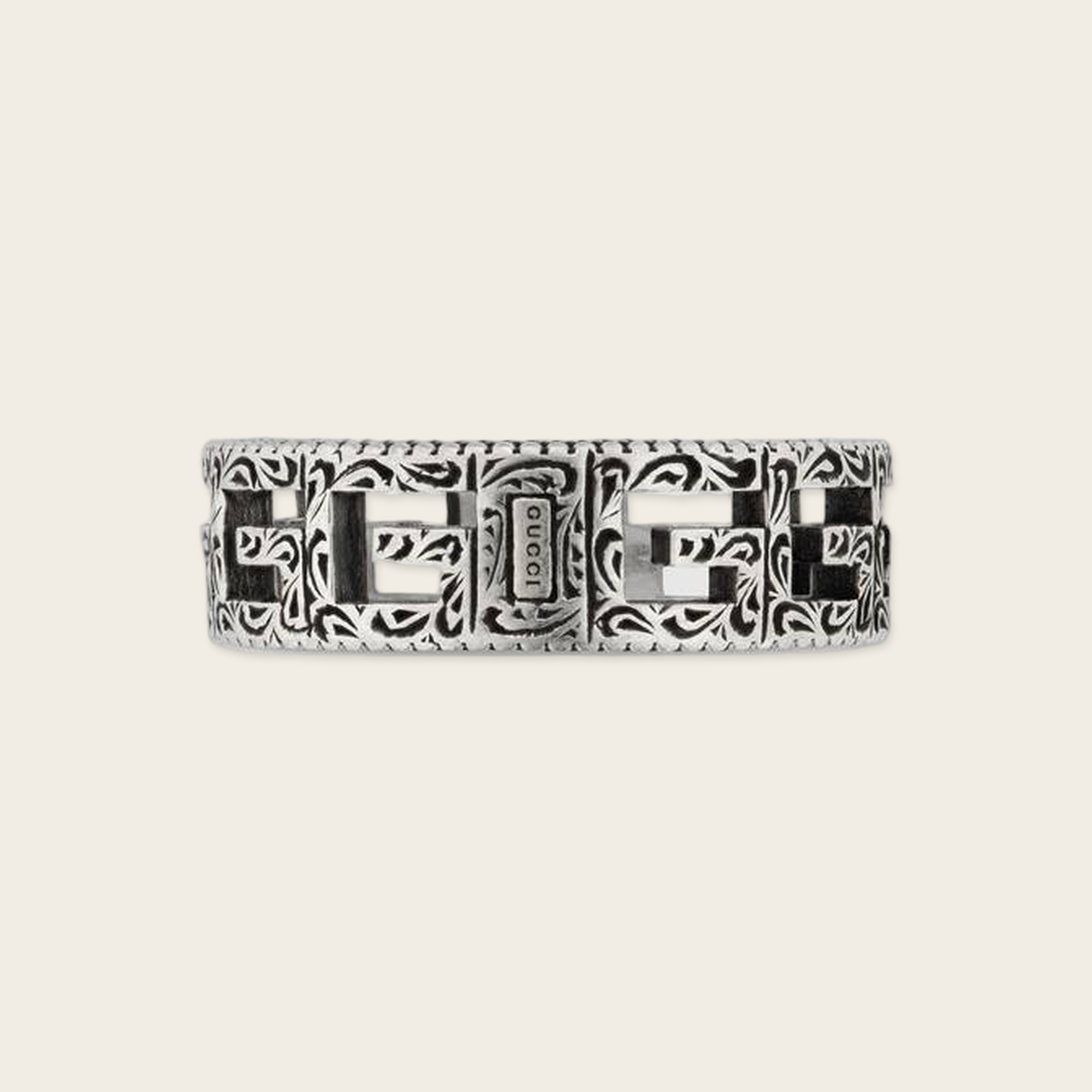 Gucci Silver Ring With Square G