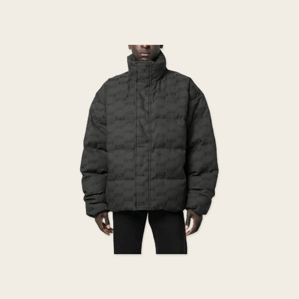 Balenciaga BB Monogrammed Quilted Puffer