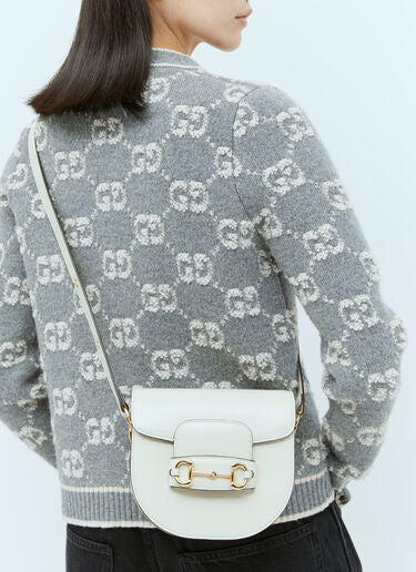 Gucci 1955 Horsebit Shoulder Bag — Cream