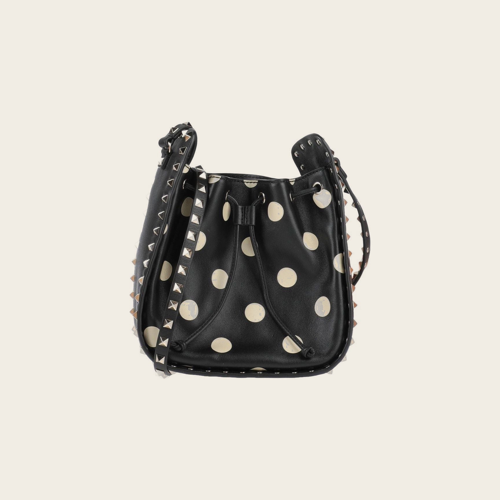Valentino Dot Crossbody Bag front view with studs and polka dots