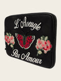 Gucci Black Embroidered Pouch Bag