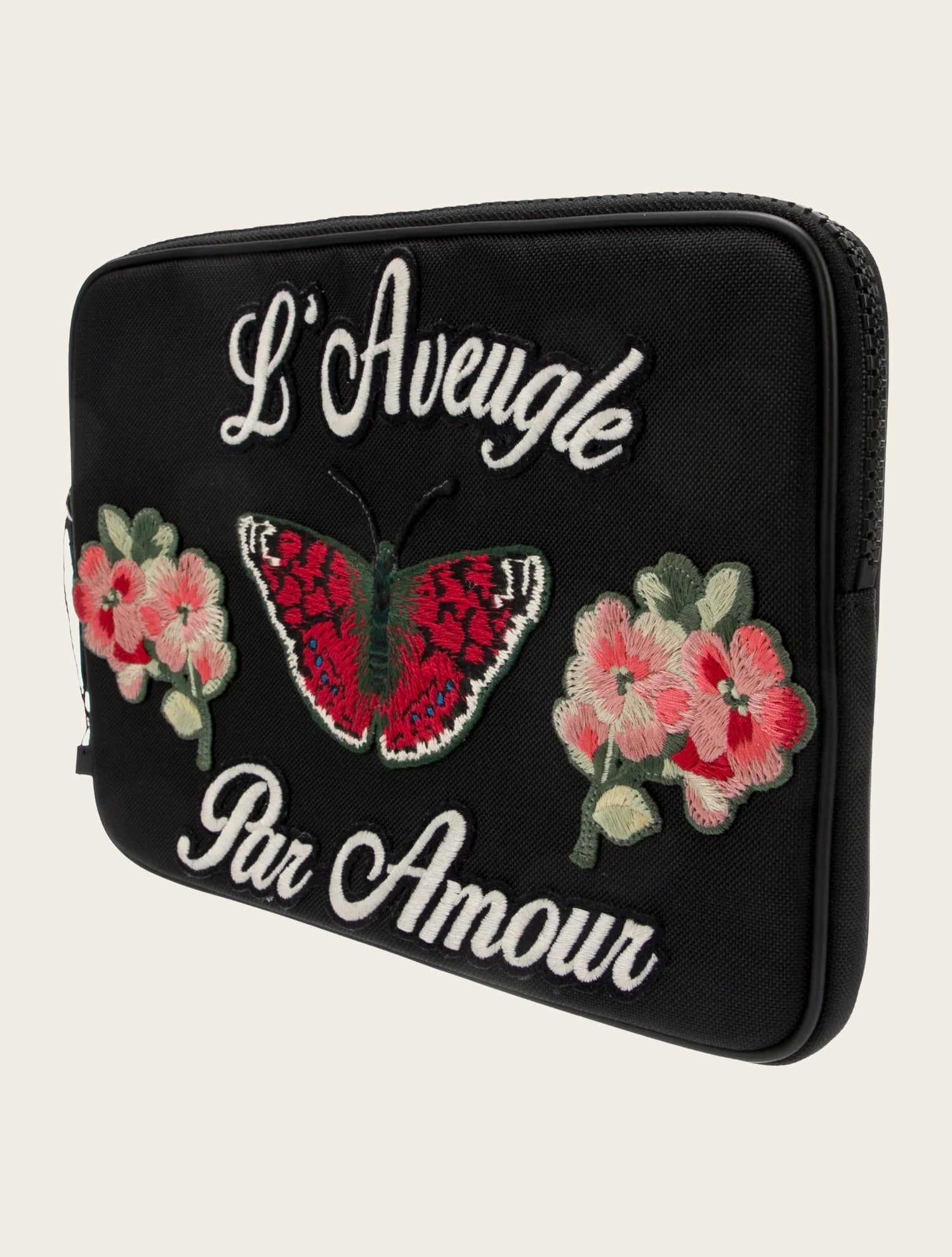 Gucci Black Embroidered Pouch Bag