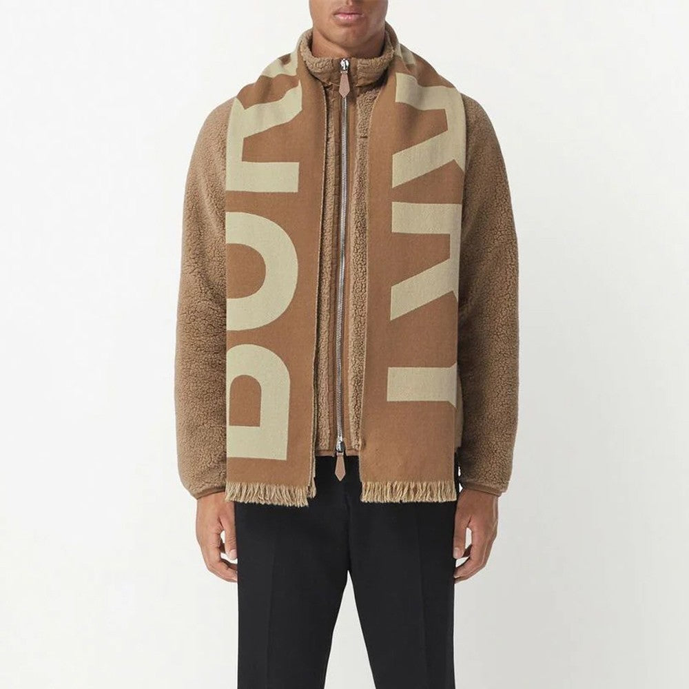 Burberry Jacquard Logo Wool Scarf