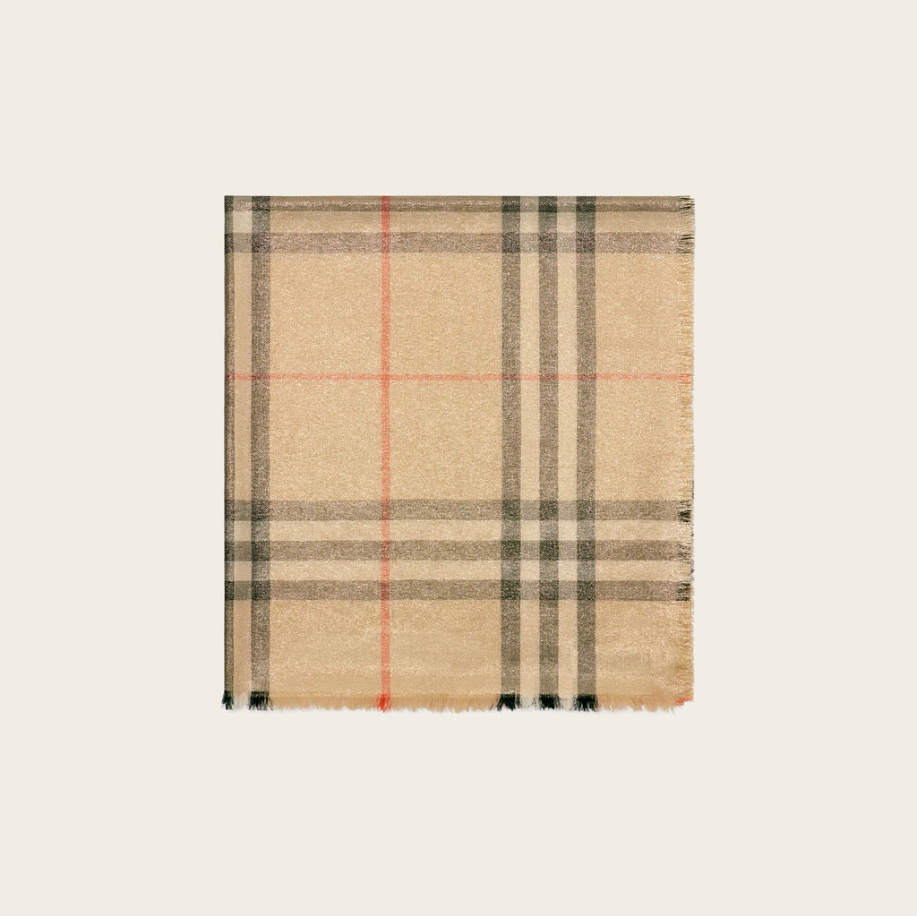 Burberry Vintage Check Scarf with Gold