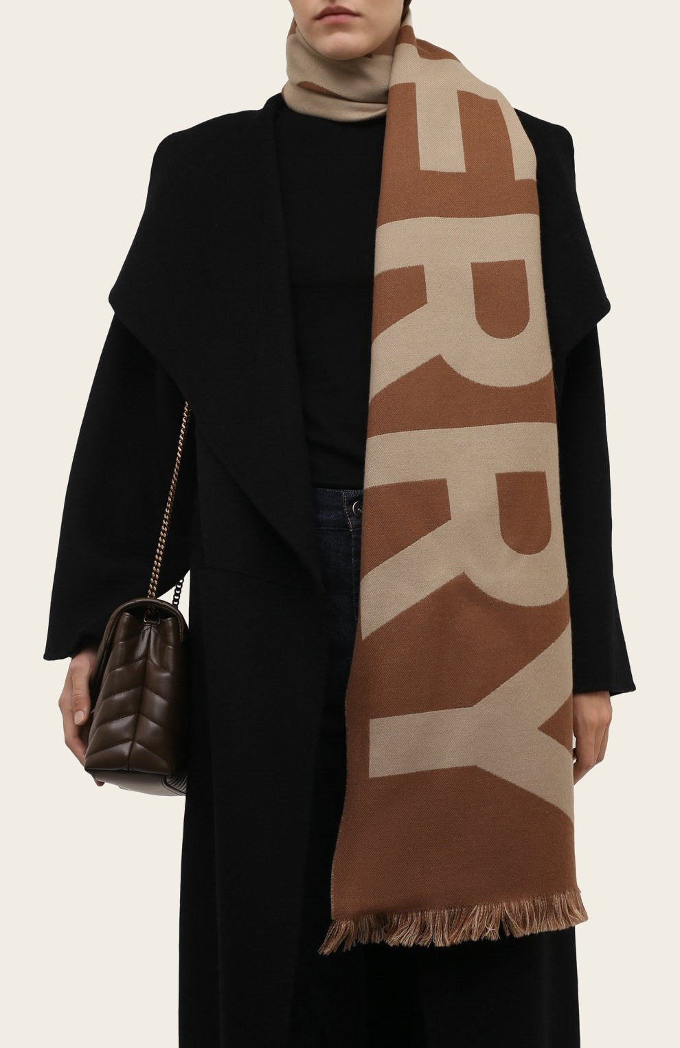 Burberry Jacquard Logo Wool Scarf