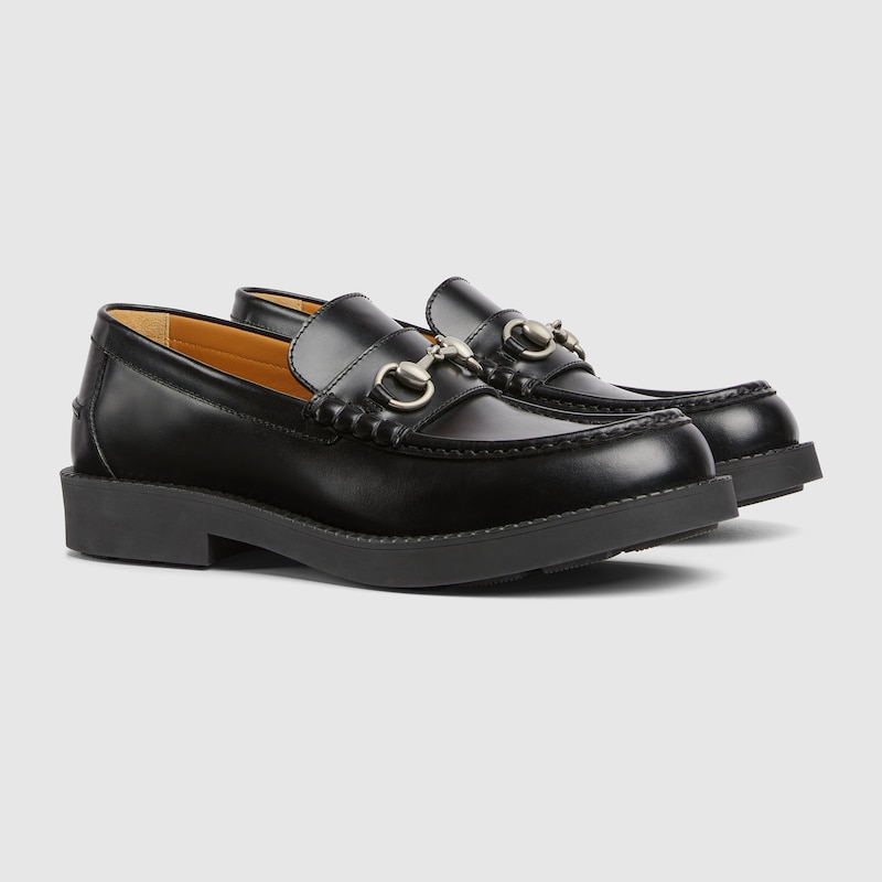 Gucci Horsebit Leather Loafers — Black