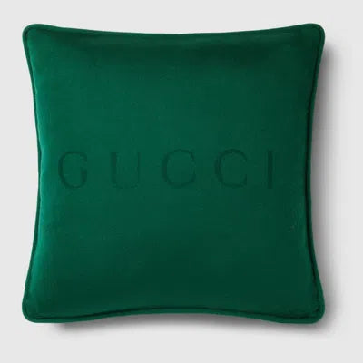 Gucci Web Wool Cushion — Green & Red