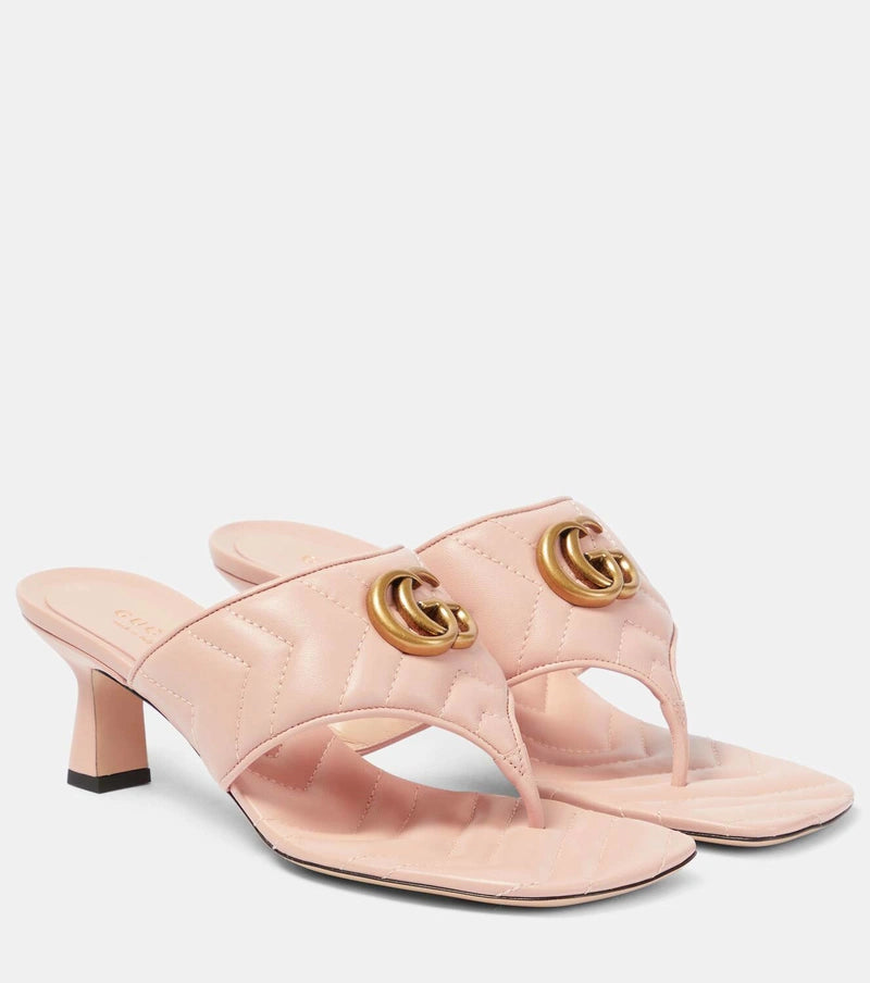 Gucci Heeled Double G Thong Sandals.