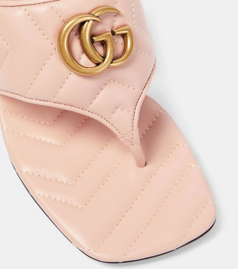 Gucci Heeled Double G Thong Sandals.
