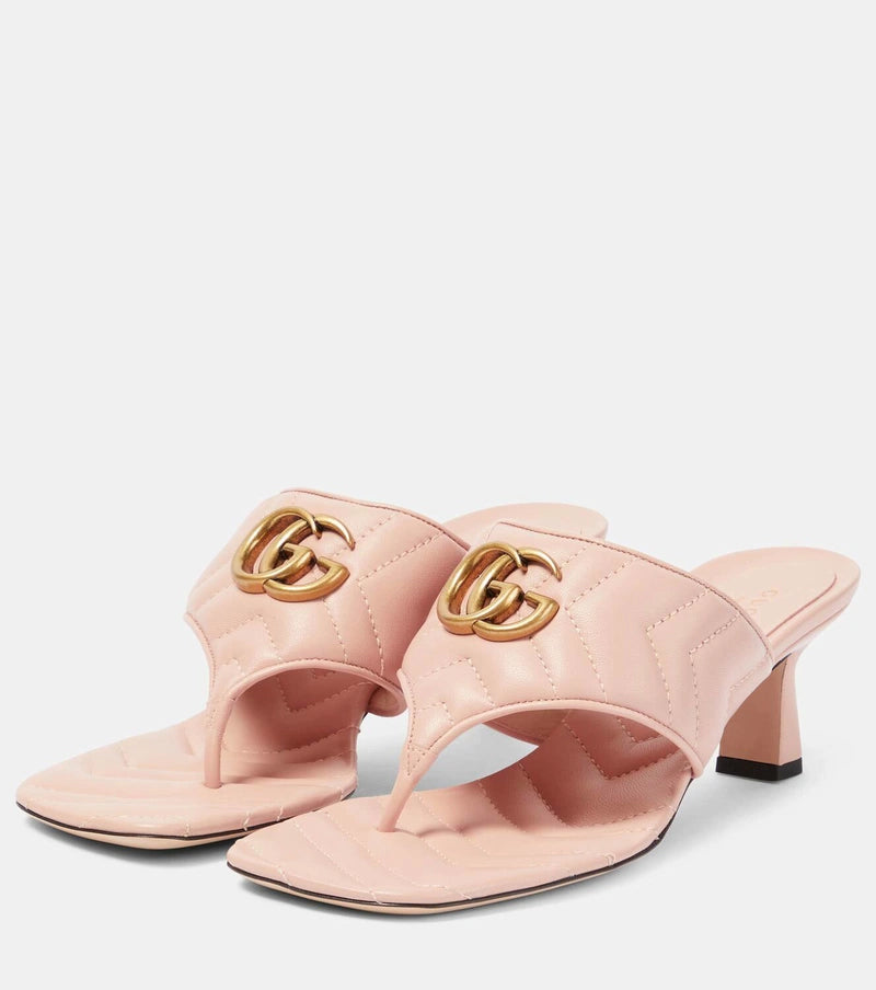 Gucci Heeled Double G Thong Sandals.