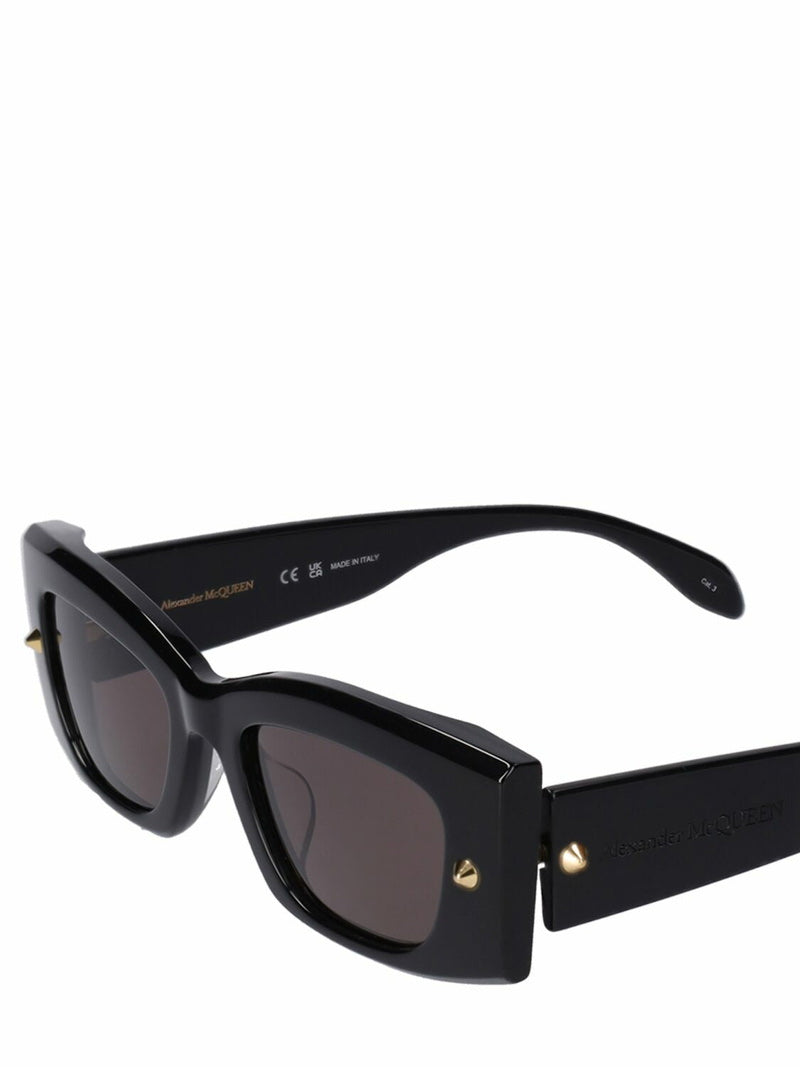 Alexander McQueen Spike Studs Rectangle-Frame Sunglasses