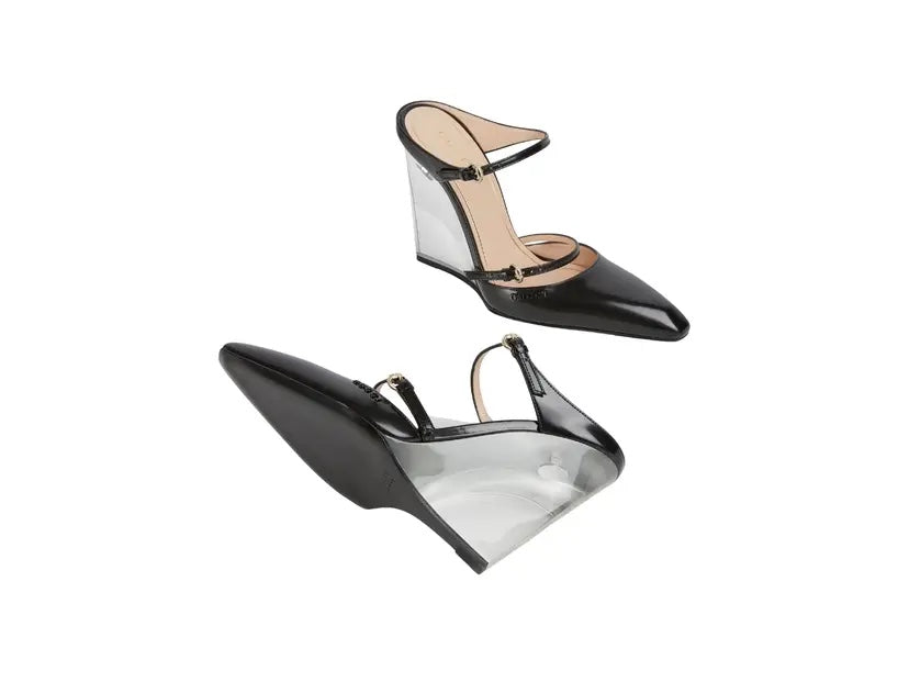 Gucci Transparent Wedge Mules