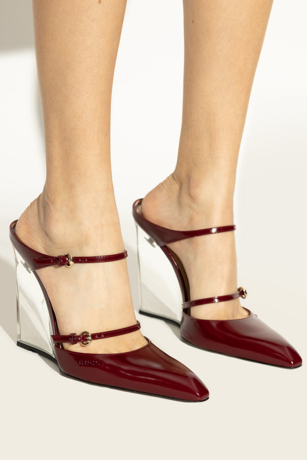 Gucci Transparent Wedge Mules