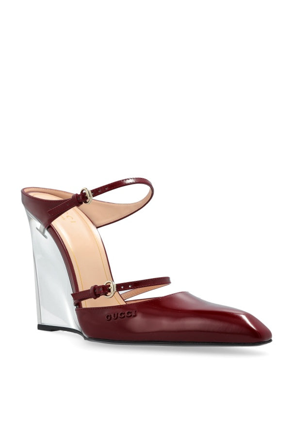 Gucci Transparent Wedge Mules