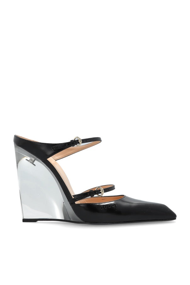 Gucci Transparent Wedge Mules