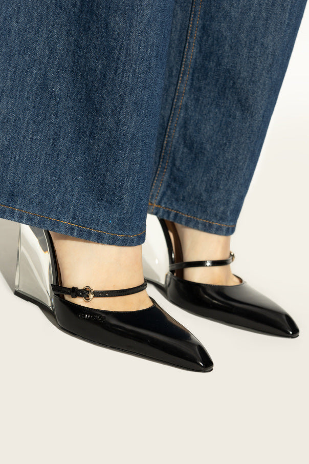 Gucci Transparent Wedge Mules