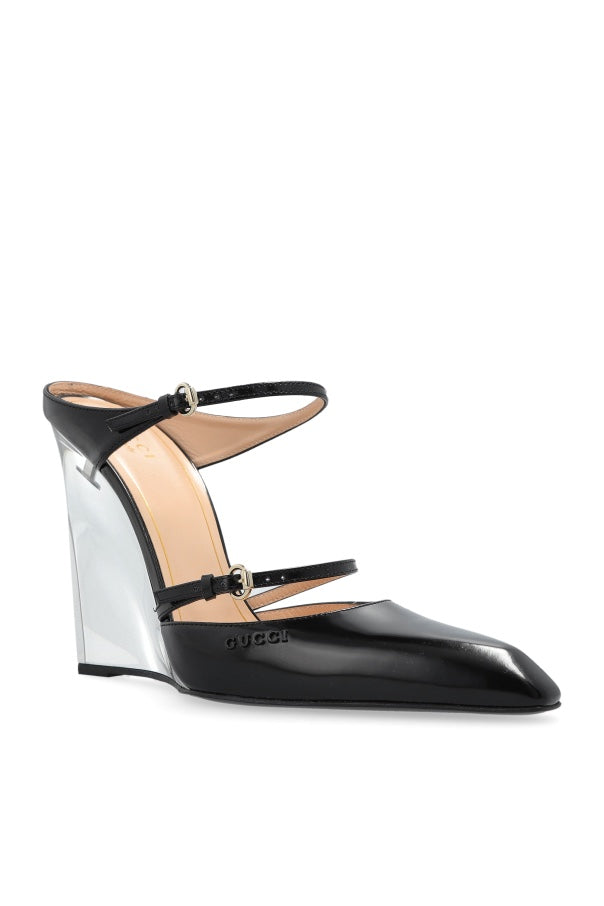 Gucci Transparent Wedge Mules