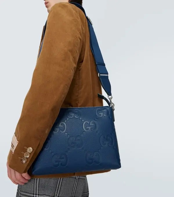 Gucci Jumbo GG Medium Leather Messenger Bag