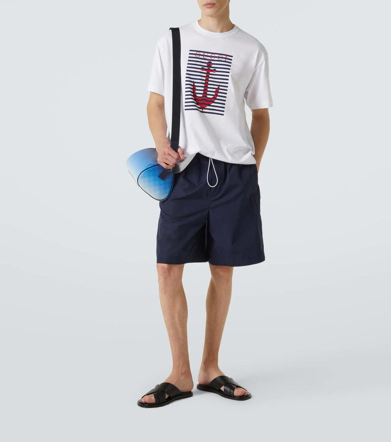 Gucci Logo Printed Cotton Jersey T-Shirt