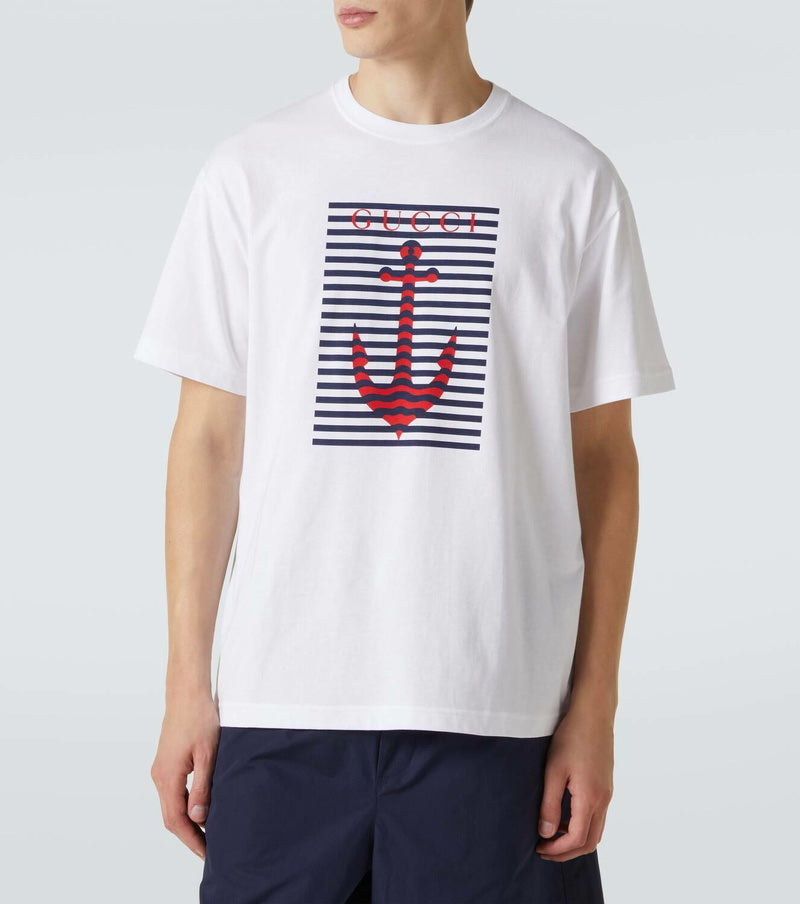 Gucci Logo Printed Cotton Jersey T-Shirt