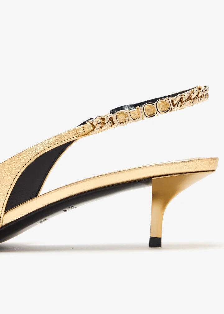 Gucci Signoria Chain Slingback Pumps