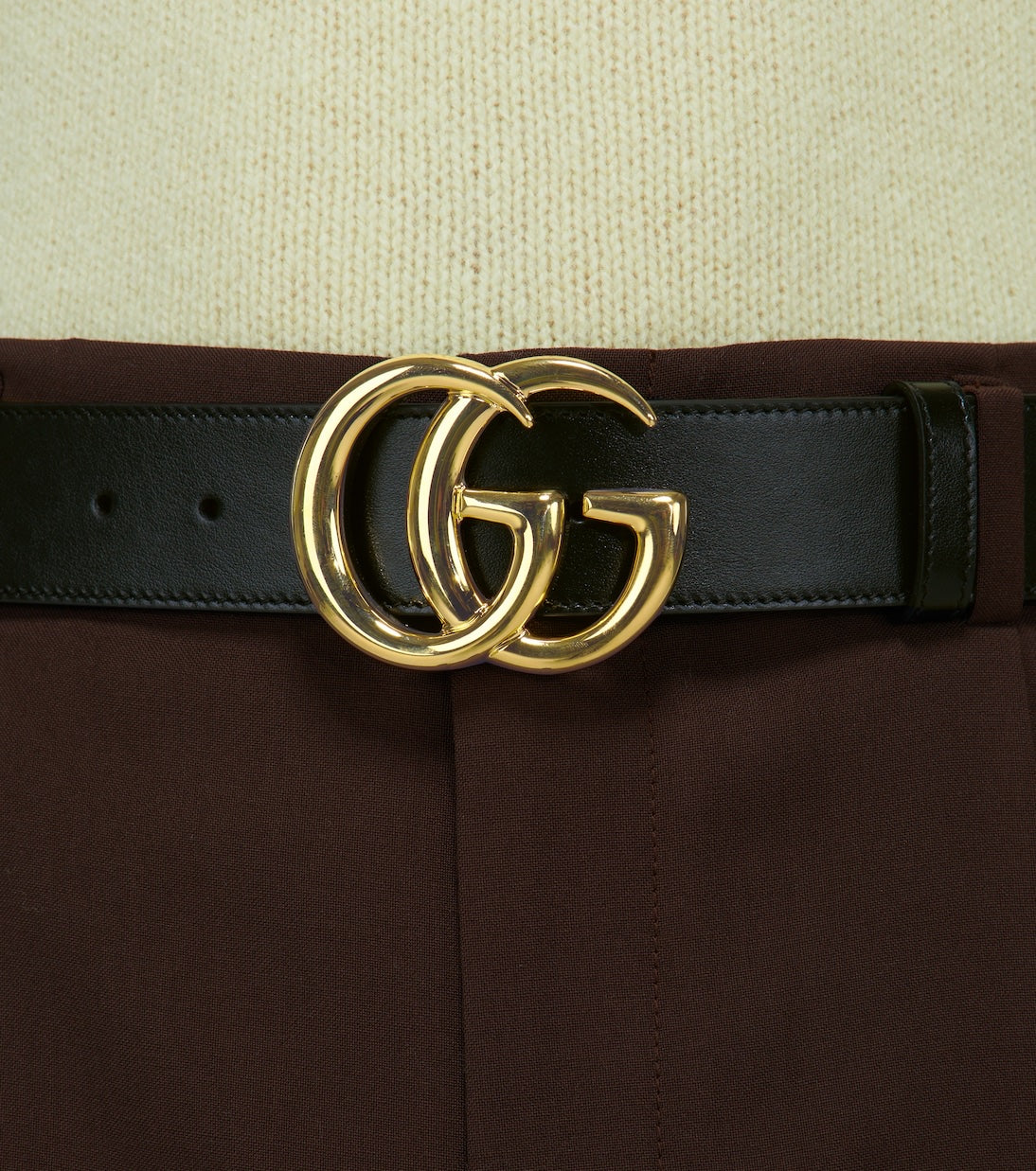 Gucci GG Buckle Leather Belt