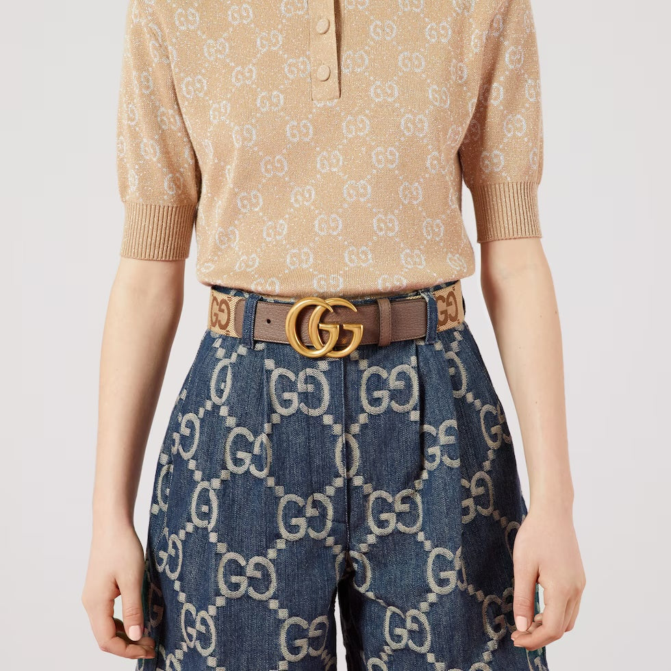 Gucci GG Marmont Jumbo GG Wide Belt