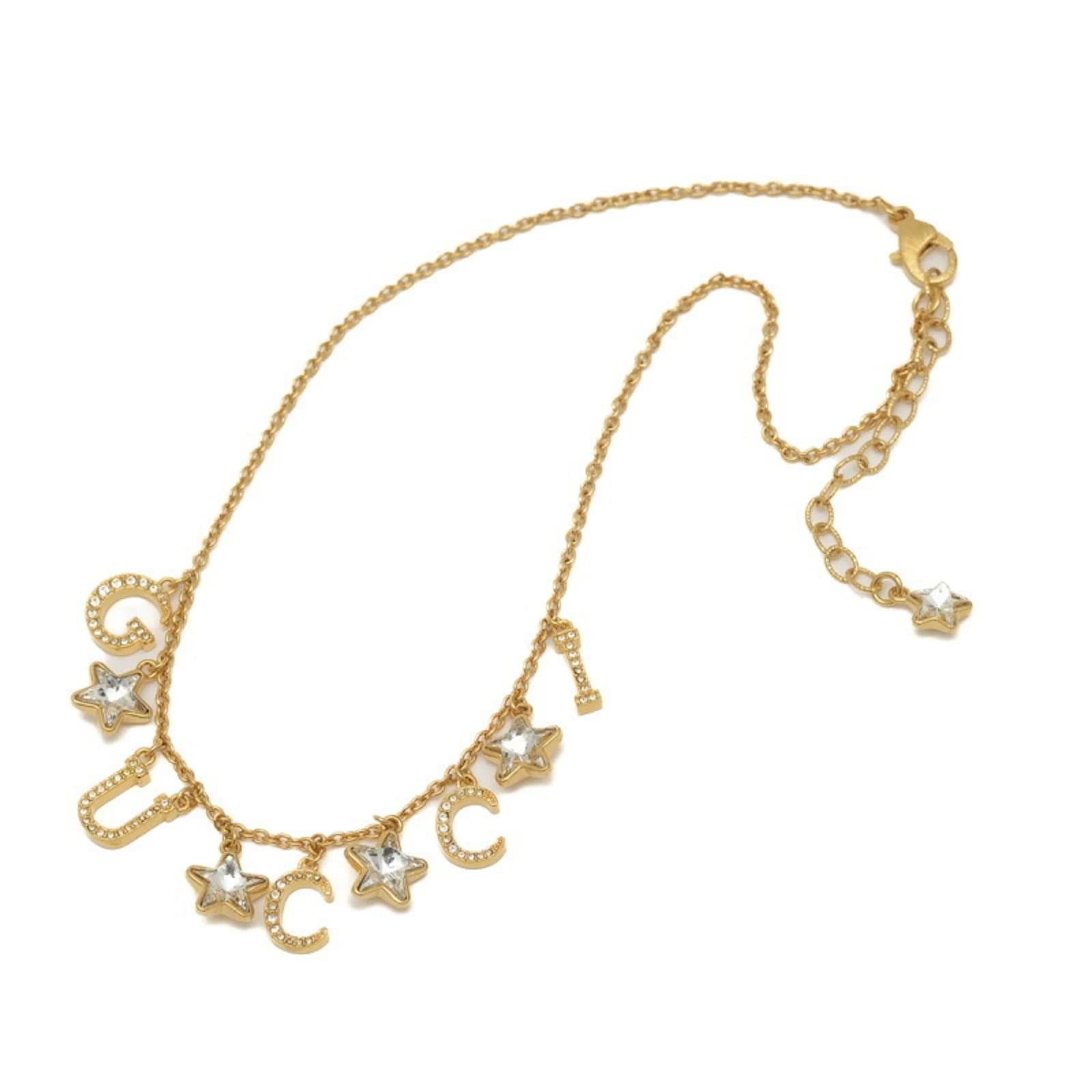 Gucci Star Logo Crystal Necklace