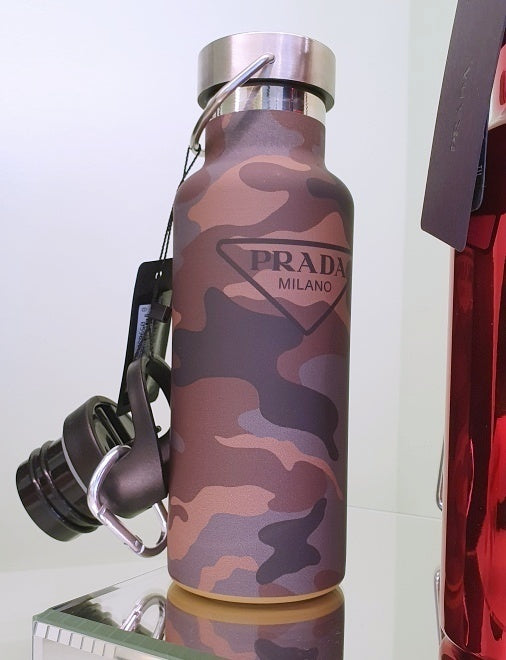 Prada Camouflage Stainless Steel Bottle (Brown/Pink) — IMG_5851