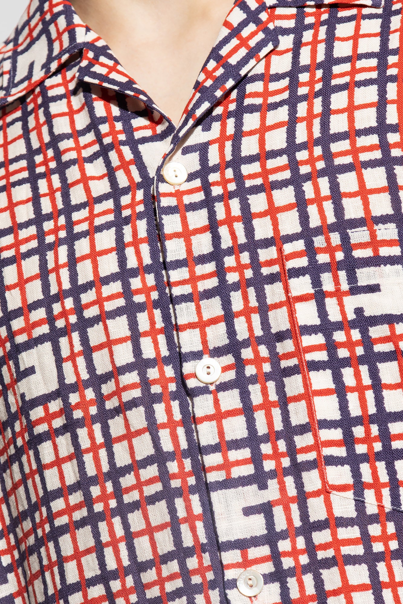 Gucci Bowling Hawaii Plaid Linen Shirt — IMG_6444