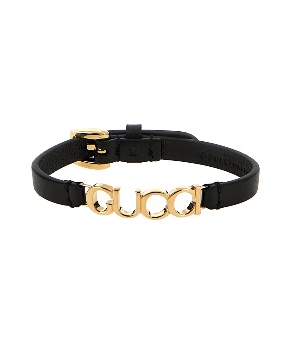 Gucci Leather Logo Bracelet